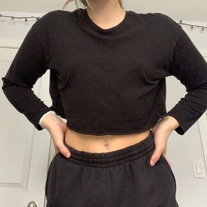 H&M cropped black top
